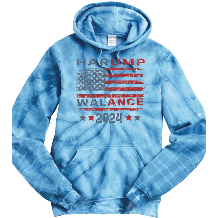 Harump Wallace 2024 Harris Trump Walz Vance Tie Dye Hoodie