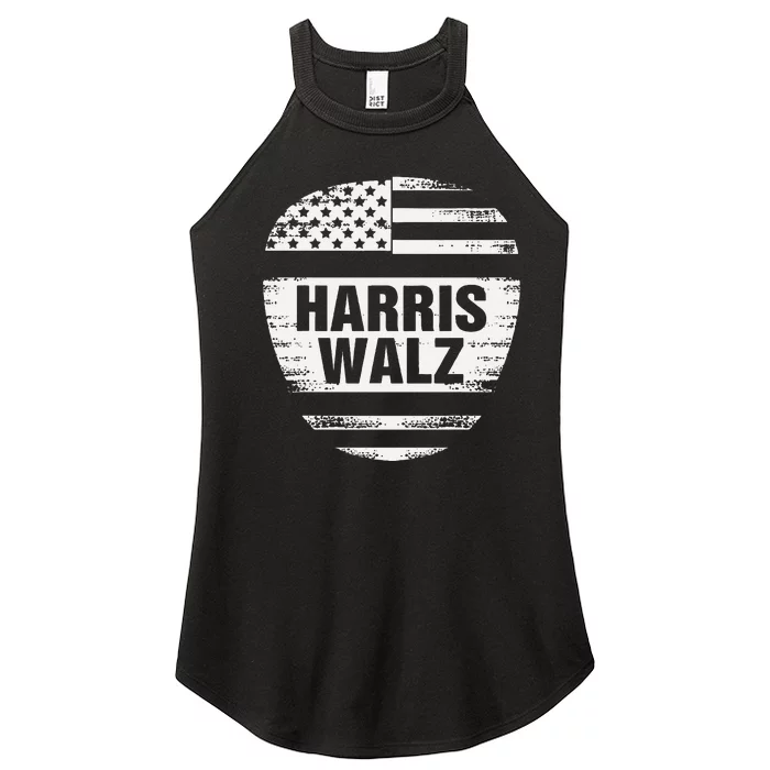 Harris Walz 2024 Us American Flag Distressed Vintage Women’s Perfect Tri Rocker Tank