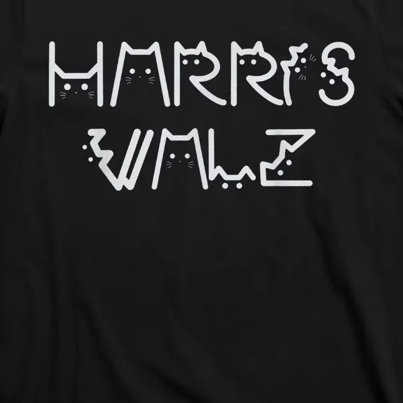 Harris Waltz 2024 Election Funny Cat Kamala Harris Tim Walz T-Shirt