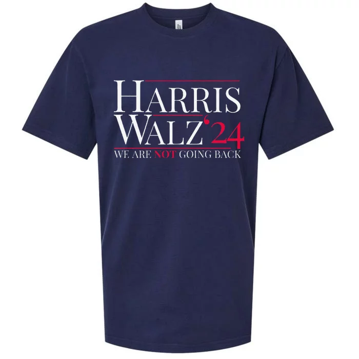 Harris Walz 2024 We Are Not Going Back Sueded Cloud Jersey T-Shirt