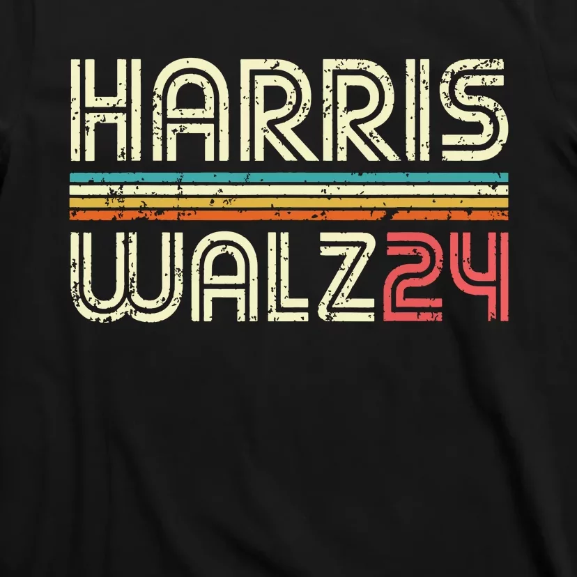 Harris Walz 24 Vintage Retro Stripes Fun 2024 T-Shirt