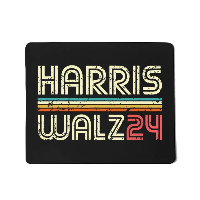 Harris Walz 24 Vintage Retro Stripes Fun 2024 Mousepad