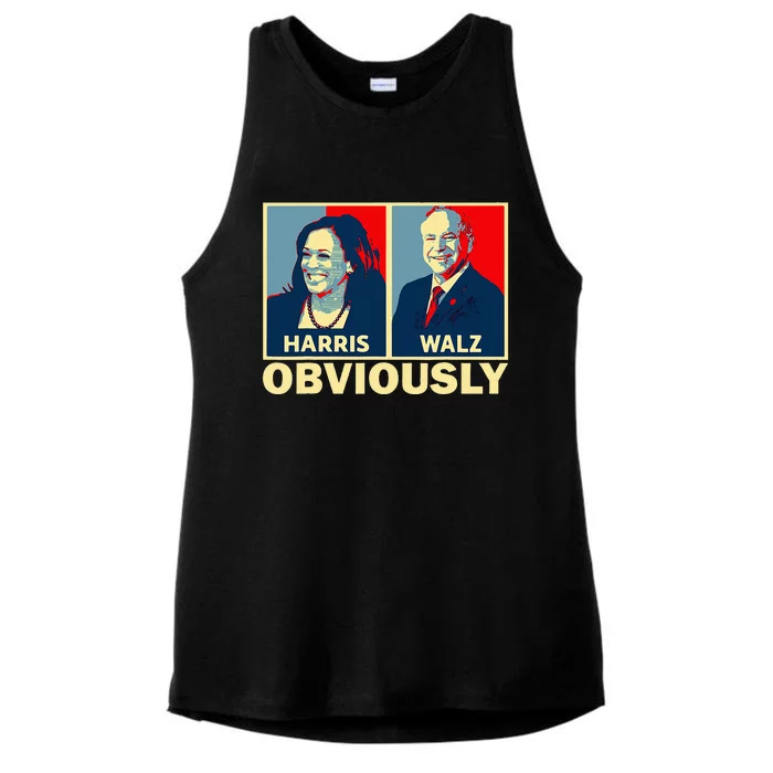 Harris Waltz 2024 Obviously Tim Walz Kamala Harris 2024 Ladies Tri-Blend Wicking Tank