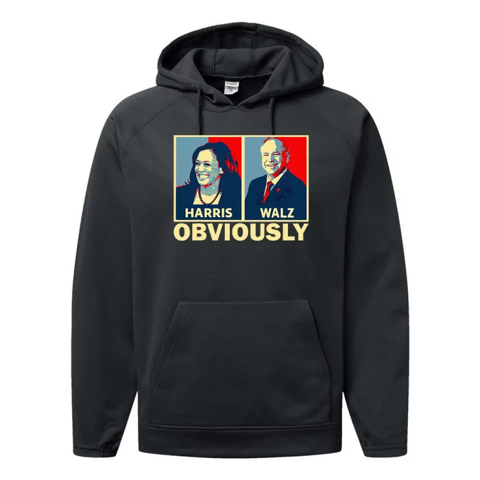 Harris Waltz 2024 Obviously Tim Walz Kamala Harris 2024 Performance Fleece Hoodie