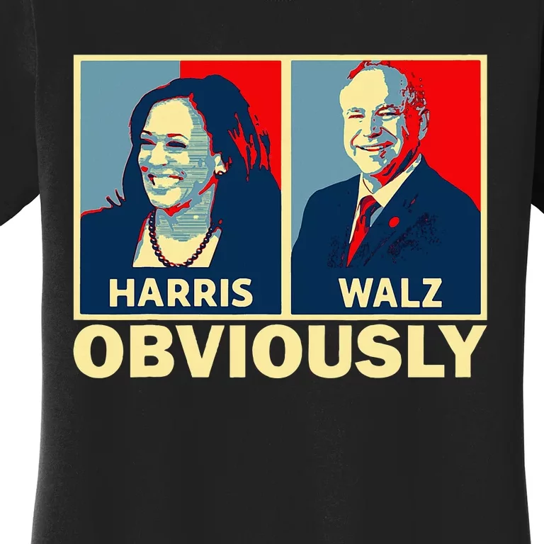 Harris Waltz 2024 Obviously Tim Walz Kamala Harris 2024 Women's T-Shirt