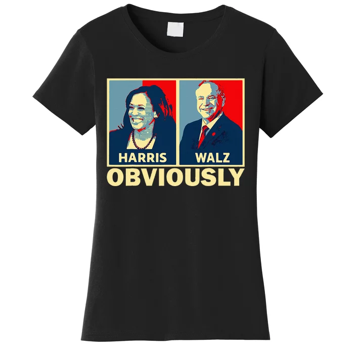 Harris Waltz 2024 Obviously Tim Walz Kamala Harris 2024 Women's T-Shirt