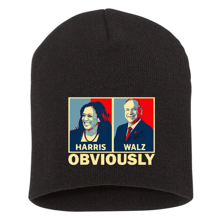 Harris Waltz 2024 Obviously Tim Walz Kamala Harris 2024 Short Acrylic Beanie