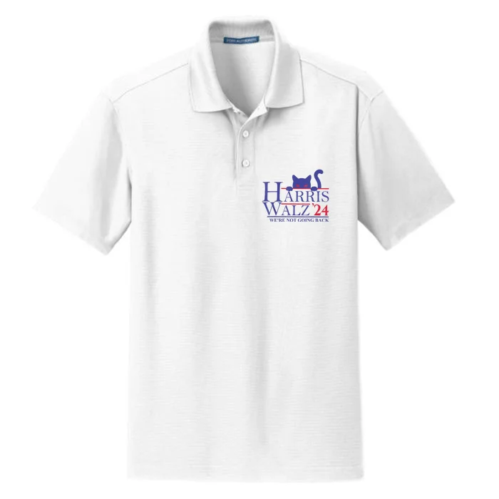 Harris Waltz 2024 WeRe Not Going Back Funny Cat Lady Dry Zone Grid Performance Polo