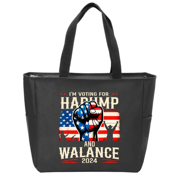 Harump Wallace 2024 Harris Trump Walz Vance Zip Tote Bag