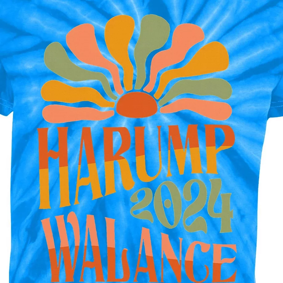 Harump Wallace 2024 Harris Trump Walz Vance Kids Tie-Dye T-Shirt