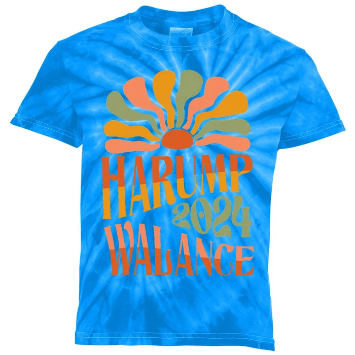 Harump Wallace 2024 Harris Trump Walz Vance Kids Tie-Dye T-Shirt