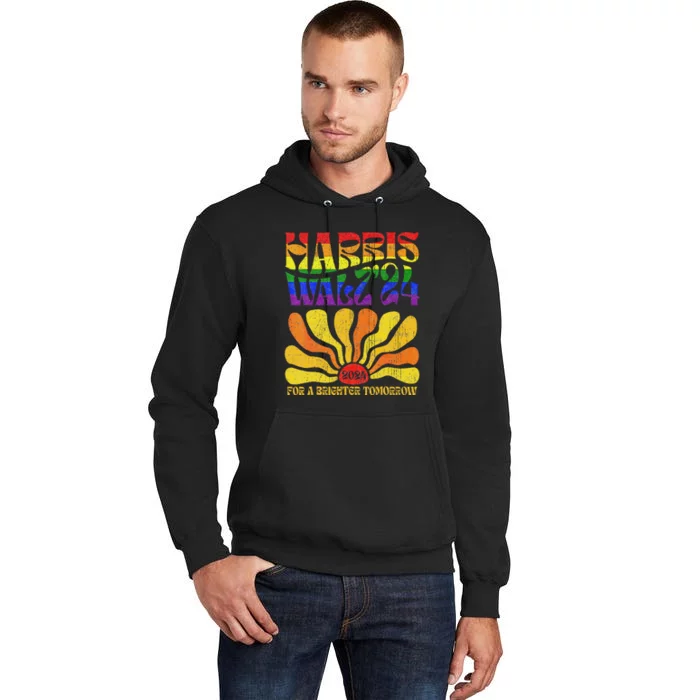 Harris Walz 2024 Election Lgbt Harris Walz Walzt Retro Tall Hoodie