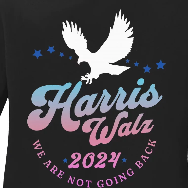 Harris Walz 2024 Election Vote Blue Kamala Walz 2024 Ladies Long Sleeve Shirt