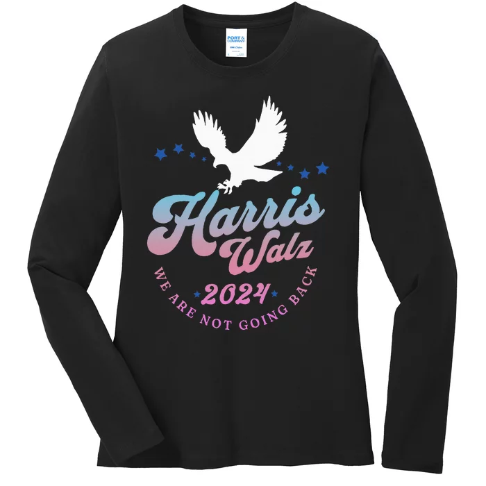 Harris Walz 2024 Election Vote Blue Kamala Walz 2024 Ladies Long Sleeve Shirt