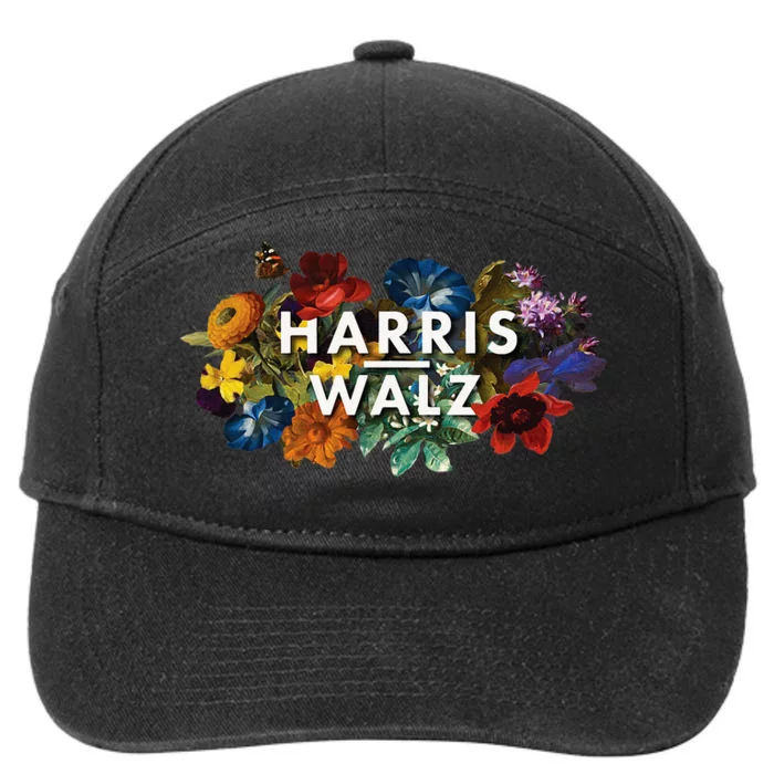 Harris Walz 2024 Floral Feminine Women Harris Waltz 2024 7-Panel Snapback Hat