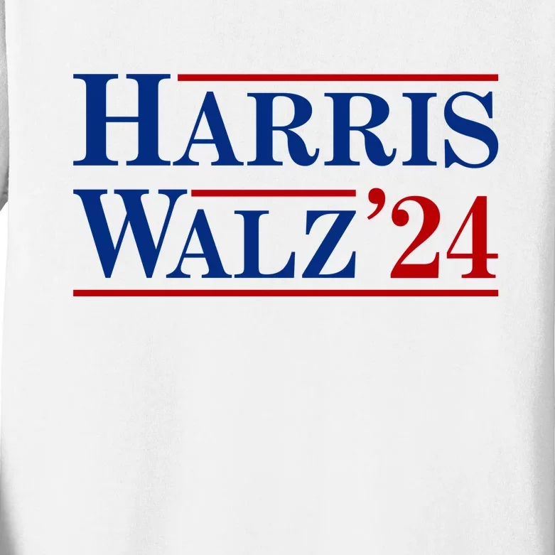 Harris Waltz 2024 Election Kamala Harris Tim Waltz Kids Long Sleeve Shirt