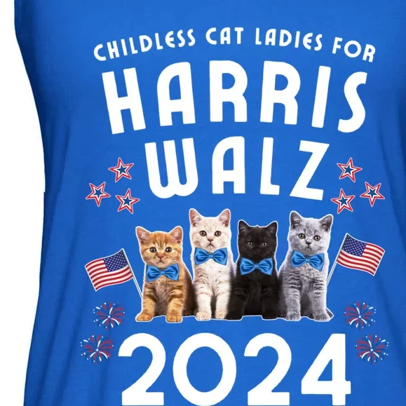 Harris Walz 2024 Less Cat Ladies Memorabilia Gift Ladies Essential Flowy Tank