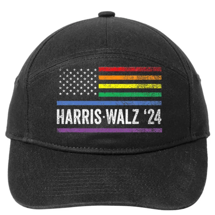 Harris Walz 2024 Election Kamala Tim Waltz American 7-Panel Snapback Hat