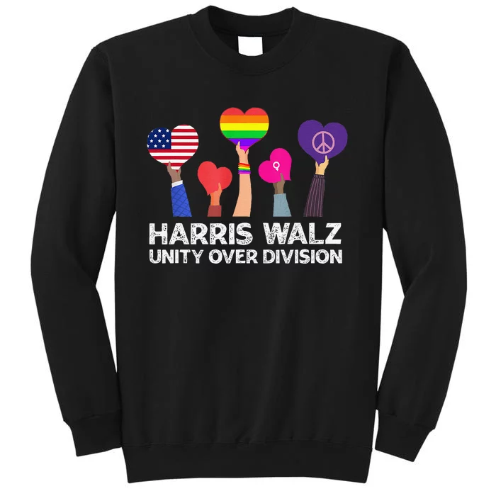 Harris Waltz 2024 Unity Over Division Kamala Harris Tim Walz Gift Tall Sweatshirt