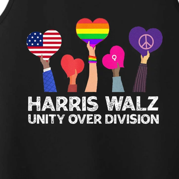 Harris Waltz 2024 Unity Over Division Kamala Harris Tim Walz Gift Performance Tank