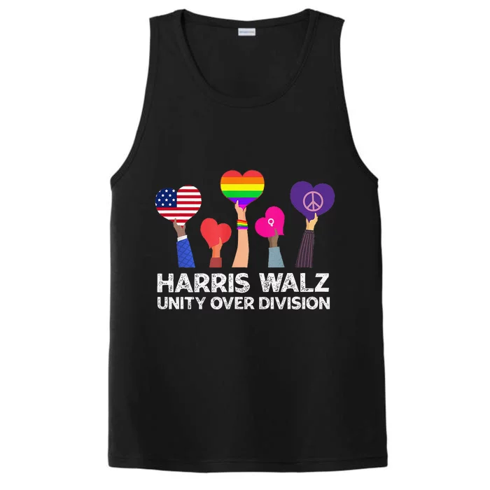 Harris Waltz 2024 Unity Over Division Kamala Harris Tim Walz Gift Performance Tank