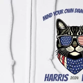 Harris Walz 2024 Mind Your Own Damn Business Full Zip Hoodie