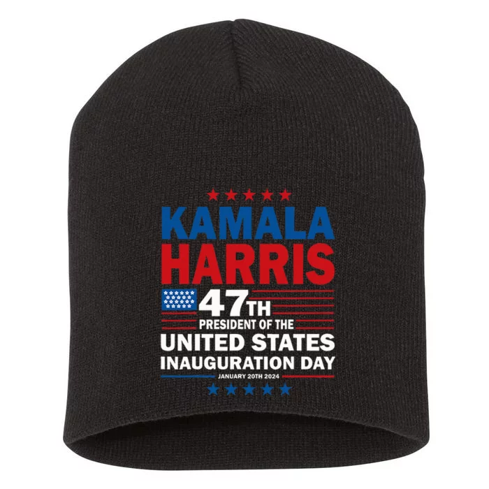 Harris Won 2024 Election Inauguration Kamala Harris Waltz 47 Short Acrylic Beanie