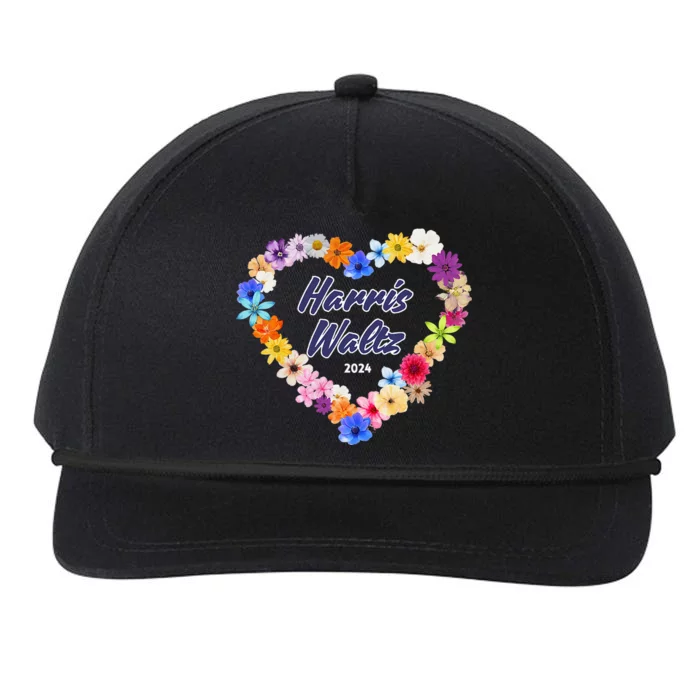 Harris Waltz 2024 Flower Tender Heart Snapback Five-Panel Rope Hat