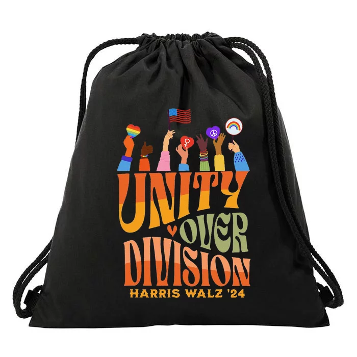 Harris Waltz 2024 Unity Over Division Gift Drawstring Bag