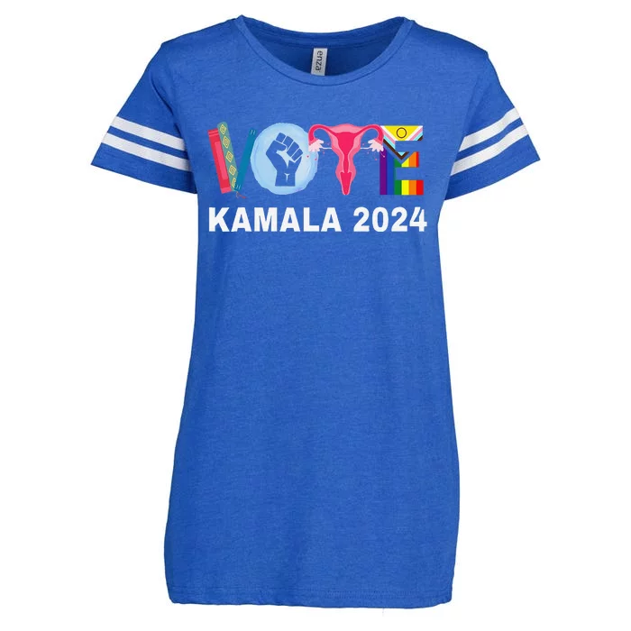 Harris Waltz 2024 Vote Like Your Rights Depend On It Enza Ladies Jersey Football T-Shirt