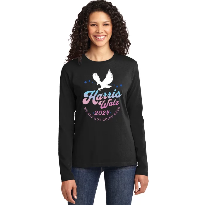 Harris Walz 2024 Election Vote Blue Kamala Walz 2024 Ladies Long Sleeve Shirt