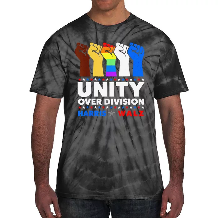 Harris Waltz 2024 Unity Over Division Kamala Harris Tim Walz Tie-Dye T-Shirt