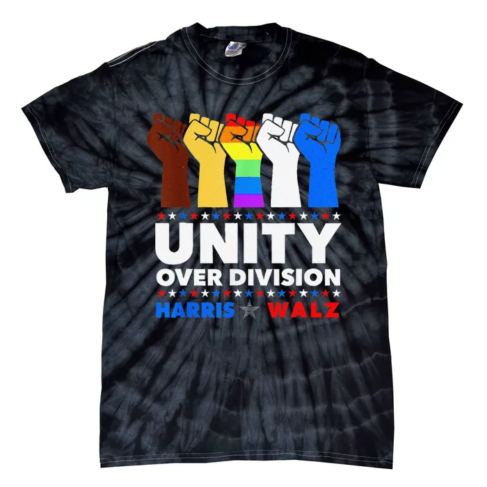 Harris Waltz 2024 Unity Over Division Kamala Harris Tim Walz Tie-Dye T-Shirt