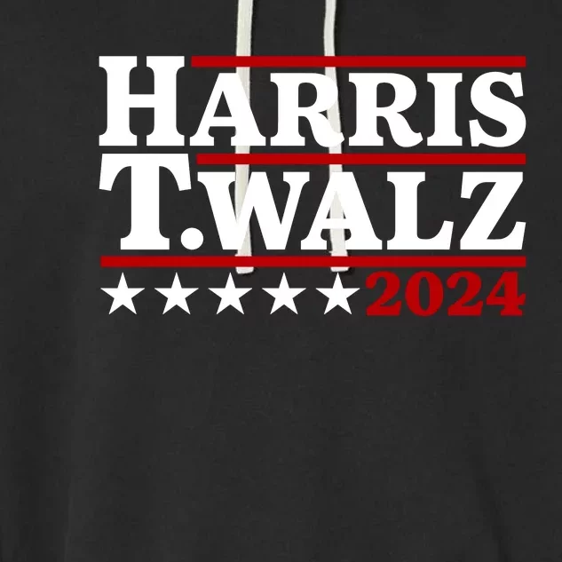 Harris Walz 2024 Funny Harris Walz Garment-Dyed Fleece Hoodie