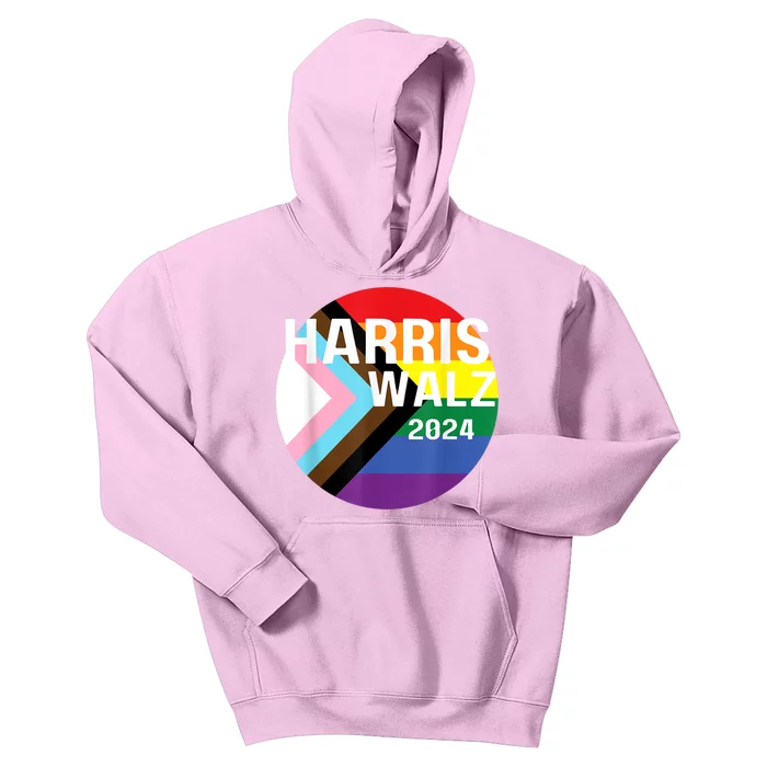 Harris Walz 2024 Lgbtq Gay Pride Rainbow Kamala Harris Kids Hoodie