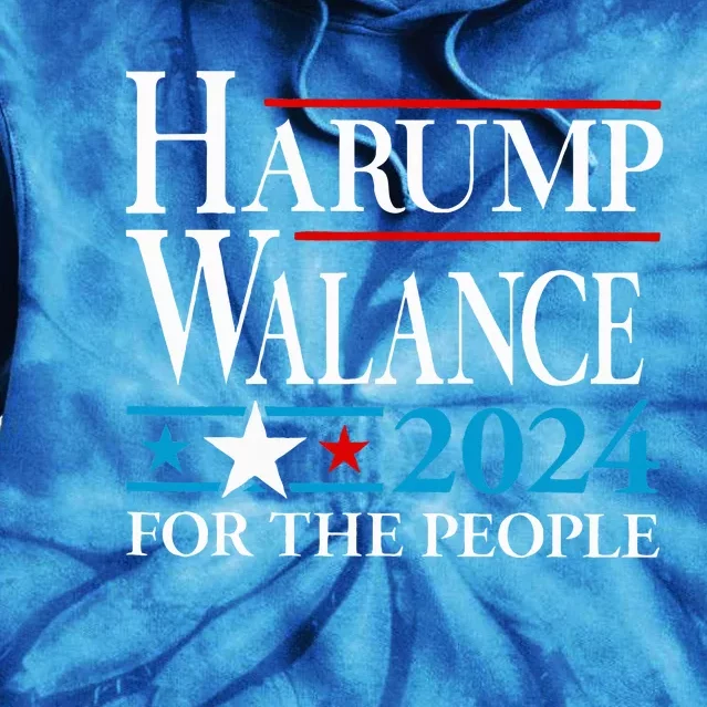 Harump Wallace 2024 Harris Trump Walz Vance Tie Dye Hoodie