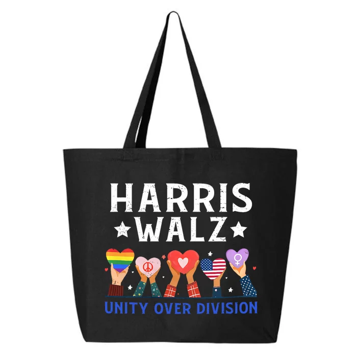 Harris Walz 2024 Unity Over Division Harris Walz 2024 25L Jumbo Tote