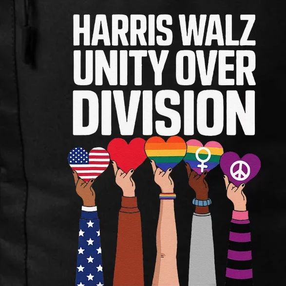 Harris Waltz 2024 Unity Over Division Kamala Harris Tim Walz Daily Commute Backpack