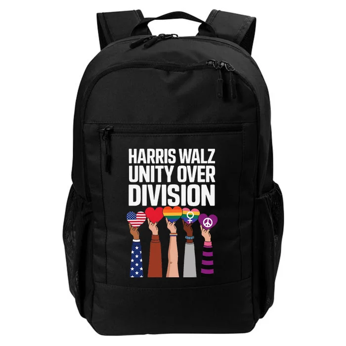 Harris Waltz 2024 Unity Over Division Kamala Harris Tim Walz Daily Commute Backpack