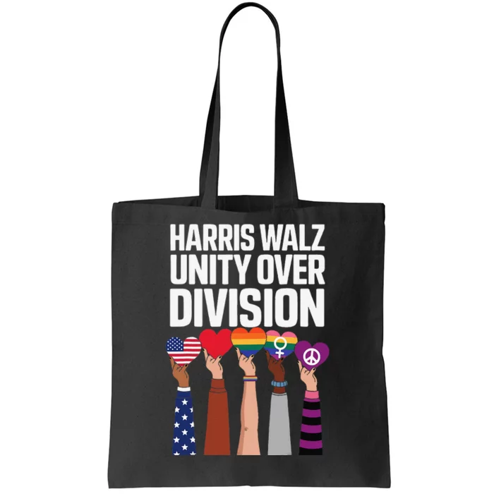 Harris Waltz 2024 Unity Over Division Kamala Harris Tim Walz Tote Bag