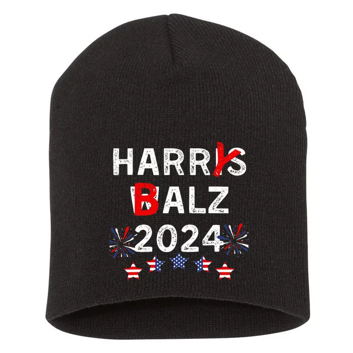 Harris Walz 24 Harry Balz 2024 Democratics Vote Short Acrylic Beanie