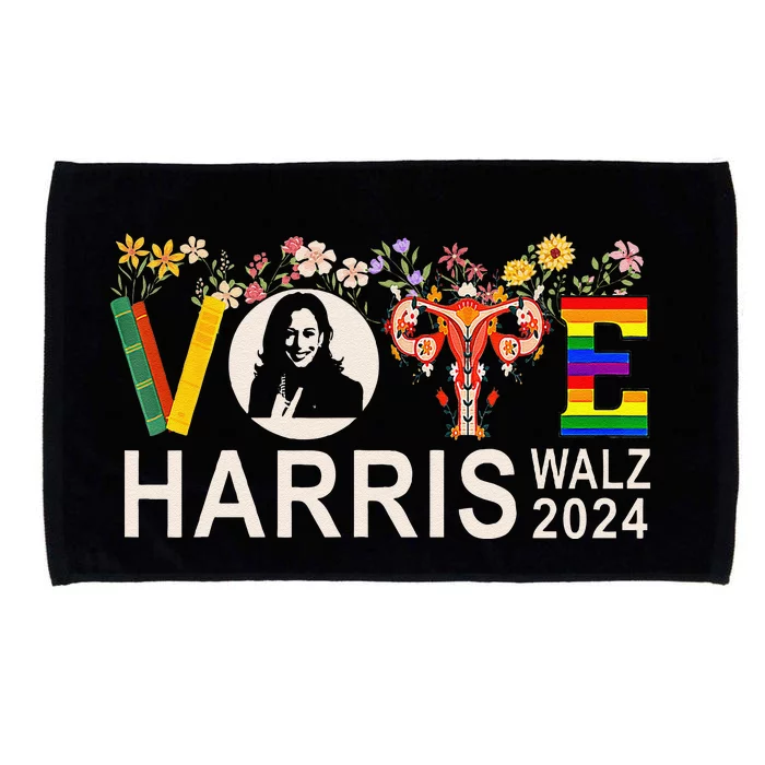 Harris Walz 24 Vote Books Reproductive Rights Lgbt Election Microfiber Hand Towel