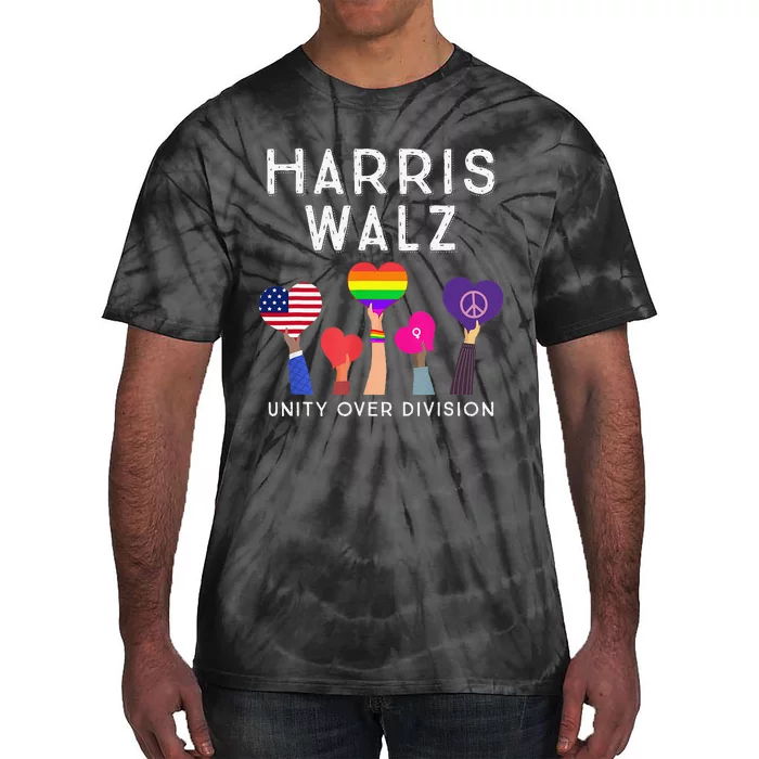 Harris Waltz 2024 Unity Over Division Kamala Harris Tim Walz Tie-Dye T-Shirt