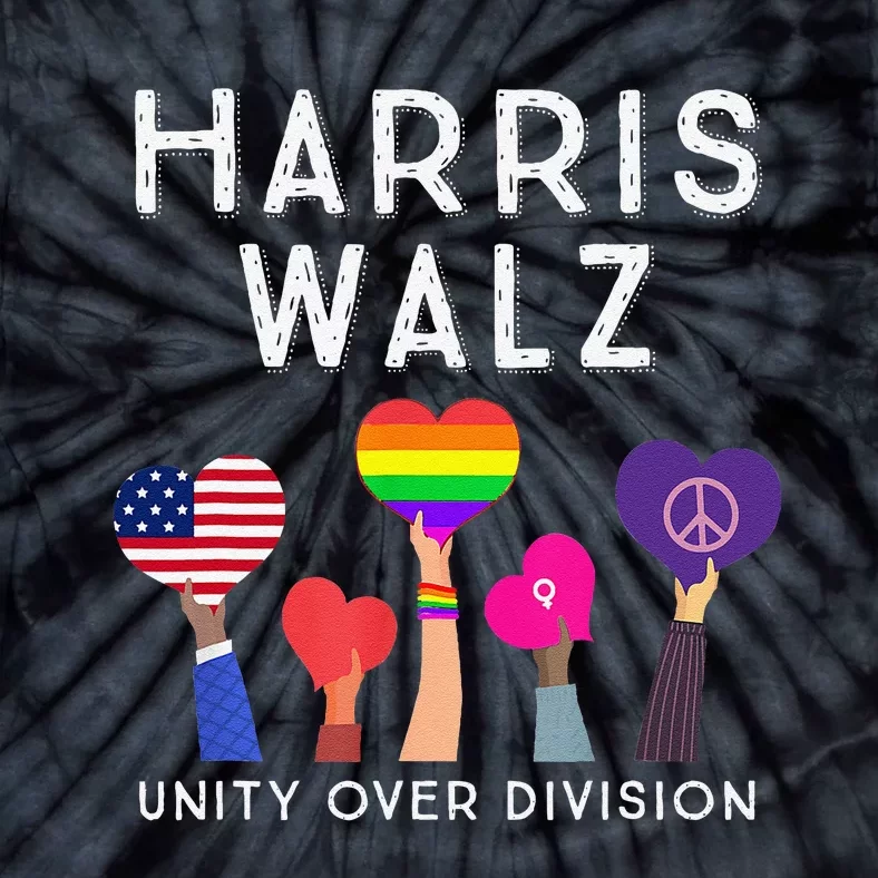 Harris Waltz 2024 Unity Over Division Kamala Harris Tim Walz Tie-Dye T-Shirt