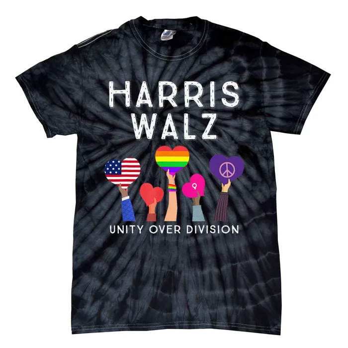 Harris Waltz 2024 Unity Over Division Kamala Harris Tim Walz Tie-Dye T-Shirt