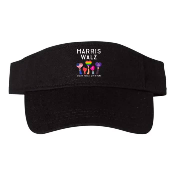 Harris Waltz 2024 Unity Over Division Kamala Harris Tim Walz Valucap Bio-Washed Visor