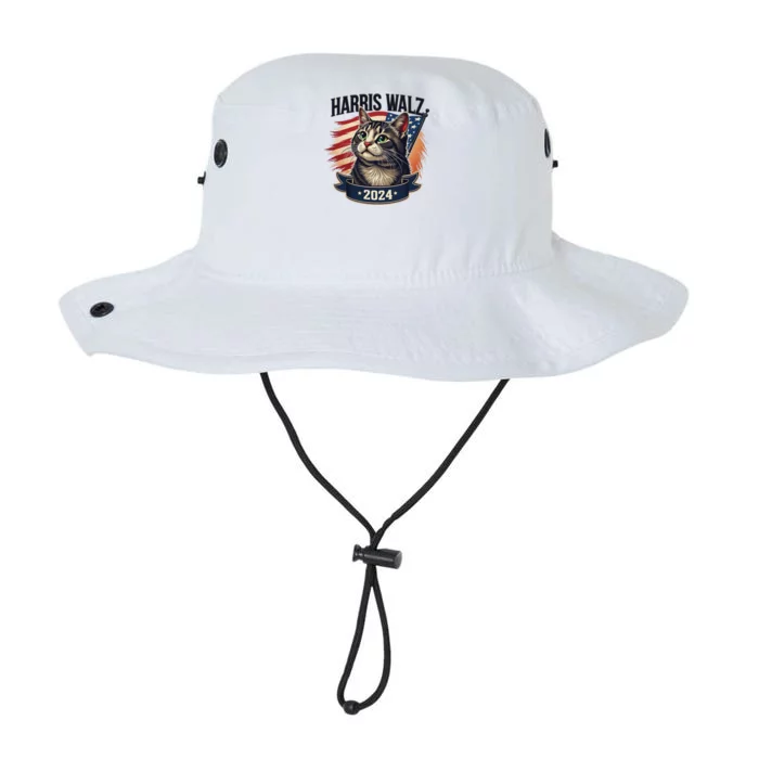 Harris Walz 2024 Funny Cat Kamala Tim Election Art Legacy Cool Fit Booney Bucket Hat