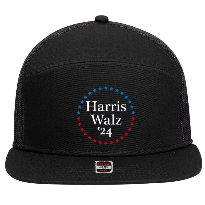 Harris Waltz 2024  Kamala Harris Tim Waltz 2024 7 Panel Mesh Trucker Snapback Hat