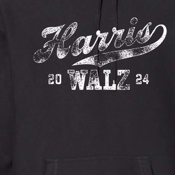 Harris Walz 2024 Script Baseball Women Harris Waltz 2024 Premium Hoodie