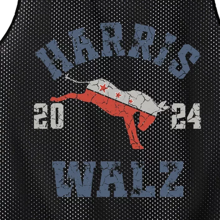 Harris Walz 2024 Election Campaign Donkey Mesh Reversible Basketball Jersey Tank